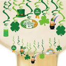 St Patricks Day Decorations Glasses Headwear Lucky Green Clover Swirl Phopo Balloons Cake Toppers for Irish Party Celebration | Plurfection.
